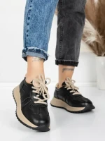 Pantofi Sport Dama din piele naturala 88253 BLACK | ADVANCER