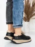 Pantofi Sport Dama din piele naturala 88253 BLACK | ADVANCER