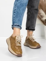 Pantofi Sport Dama din piele naturala 88253 KHAKI | ADVANCER