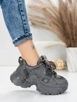 Pantofi Sport Dama din piele naturala 918-1 GREY | FRANCO GERARDO