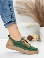 Pantofi Sport Dama din piele naturala 2535 GREEN | FRANCO GERARDO