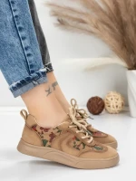 Pantofi Sport Dama din piele naturala 2536 KHAKI | FRANCO GERARDO