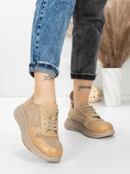 Pantofi Sport Dama din piele naturala 16-2 APRICOT | FRANCO GERARDO