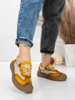 Pantofi Sport Dama din piele naturala 65852 YELLOW | FRANCO GERARDO