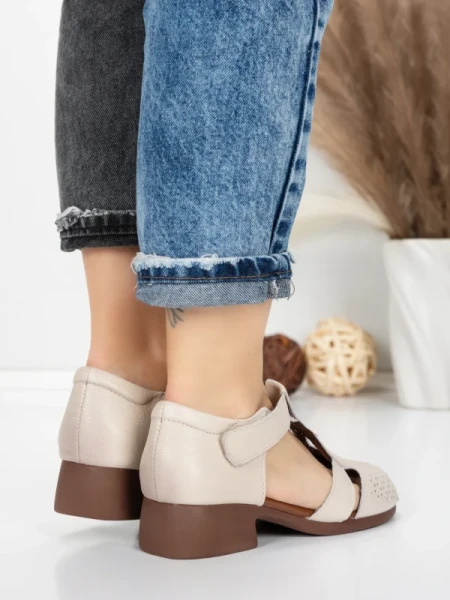 Sandale Dama din piele naturala 1171 CREAM | FORMATIONE