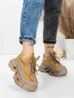 Pantofi Sport Dama din piele naturala HY6376 YELLOW | FRANCO GERARDO