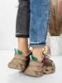Pantofi Sport Dama din piele naturala HY6383 BROWN-GREEN | FRANCO GERARDO