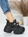 Pantofi Sport Dama cu Platforma 6166-86 BLACK | MEI