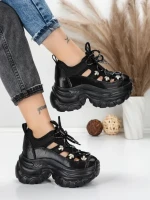 Pantofi Sport Dama cu Platforma 0897-33 BLACK | MEI