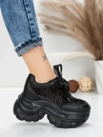 Pantofi Sport Dama cu Platforma 0897-36 BLACK | MEI