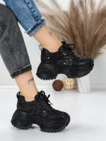 Pantofi Sport Dama cu Platforma 6968-1 BLACK | MEI
