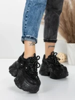 Pantofi Sport Dama cu Platforma 6166-87 BLACK | MEI