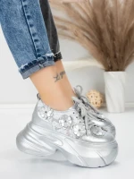 Pantofi Sport Dama cu Platforma 8307-2 SILVER | MEI