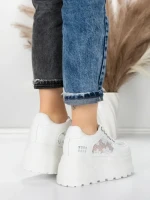 Pantofi Sport Dama cu Platforma 6208-29 WHITE | MEI