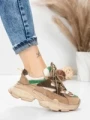 Pantofi Sport Dama din piele naturala HY5798 BROWN-GREEN | FRANCO GERARDO