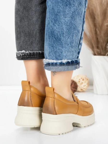Pantofi Casual Dama din piele naturala 10828 YELLOW | FORMATIONE
