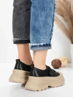 Pantofi Sport Dama din piele naturala 6806 BLACK | ADVANCER