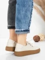 Pantofi Casual Dama din piele naturala 663 CREAM | ADVANCER