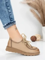 Pantofi Casual Dama din piele naturala 8887 APRICOT | FORMATIONE