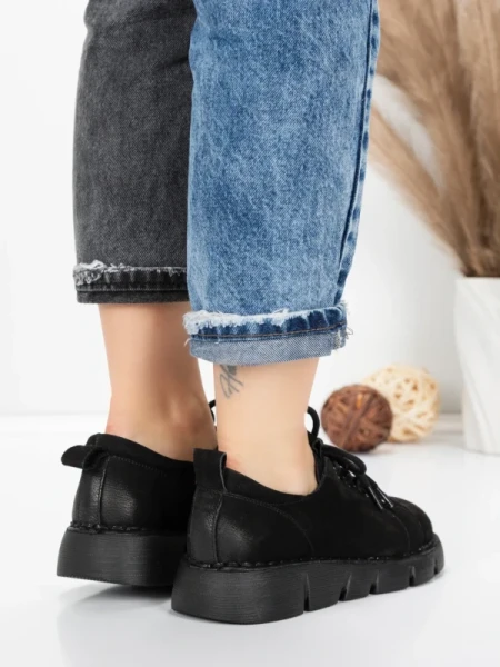 Pantofi Casual Dama din piele naturala 556 BLACK | FORMATIONE