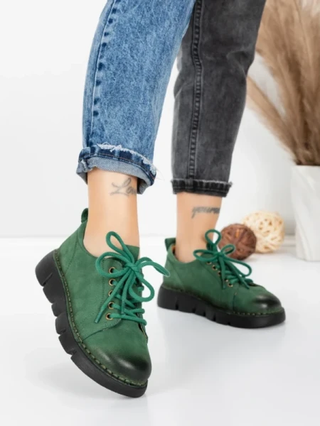Pantofi Casual Dama din piele naturala 556 GREEN | FORMATIONE