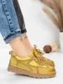 Pantofi Casual Dama din piele naturala 886 YELLOW | FRANCO GERARDO