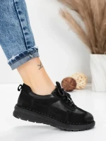 Pantofi Casual Dama din piele naturala 886 BLACK | FRANCO GERARDO