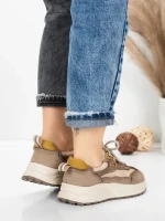 Pantofi Sport Dama din piele naturala 773 YELLOW | FRANCO GERARDO