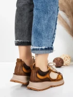 Pantofi Sport Dama din piele naturala 10018 YELLOW | FRANCO GERARDO