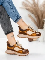 Pantofi Sport Dama din piele naturala 10018 YELLOW | FRANCO GERARDO