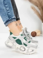 Pantofi Sport Dama din piele naturala HY8985 GREEN-GREY | FRANCO GERARDO