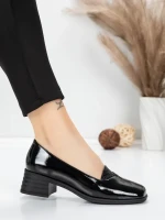 Pantofi cu toc din piele naturala 1355-10 BLACK | ADVANCER