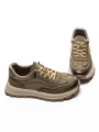 Pantofi Sport Barbati din piele naturala A90009 KHAKI | ADVANCER