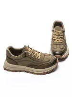 Pantofi Sport Barbati din piele naturala A90009 KHAKI | ADVANCER