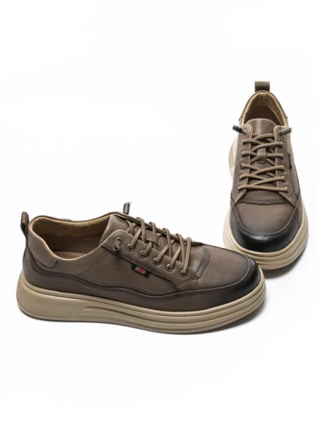 Pantofi Sport Barbati din piele naturala W27017 KHAKI | ADVANCER