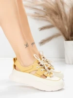 Pantofi Sport Dama din piele naturala 70136X YELLOW | ADVANCER
