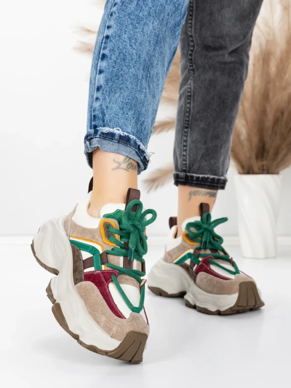 Pantofi Sport Dama din piele naturala HY1369 APRICOT-RED | FRANCO GERARDO