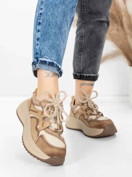 Pantofi Sport Dama din piele naturala 572105 APRICOT | FRANCO GERARDO