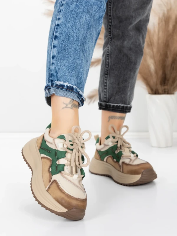 Pantofi Sport Dama din piele naturala 572105 GREEN | FRANCO GERARDO