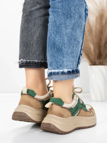 Pantofi Sport Dama din piele naturala 572105 GREEN | FRANCO GERARDO