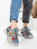 Pantofi Sport Dama din piele naturala HY5782 PURPLE-BLUE | FRANCO GERARDO