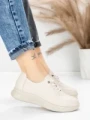 Pantofi Casual Dama din piele naturala 5712567 CREAM | ADVANCER