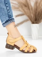 Sandale Dama din piele naturala 7983 YELLOW | ADVANCER