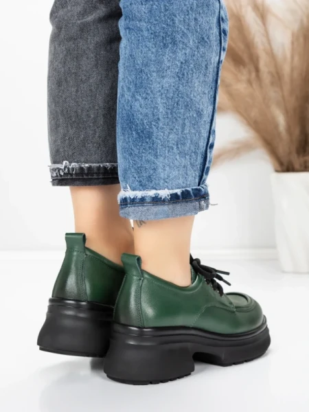 Pantofi Casual Dama din piele naturala 10829 GREEN | FORMAZIONE