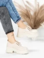 Pantofi Casual Dama din piele naturala 10829 CREAM | FORMAZIONE