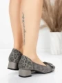 Pantofi cu toc din piele naturala 22163-90 GREY | ADVANCER