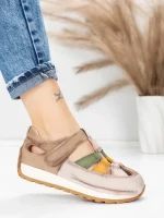 Pantofi Sport Dama din piele naturala KM9207 KHAKI | ADVANCER