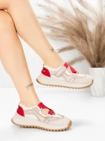 Pantofi Sport Dama din piele naturala KM3906 RED | ADVANCER