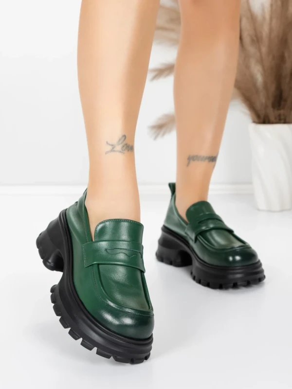 Pantofi Casual Dama din piele naturala 8307 GREEN | ADVANCER