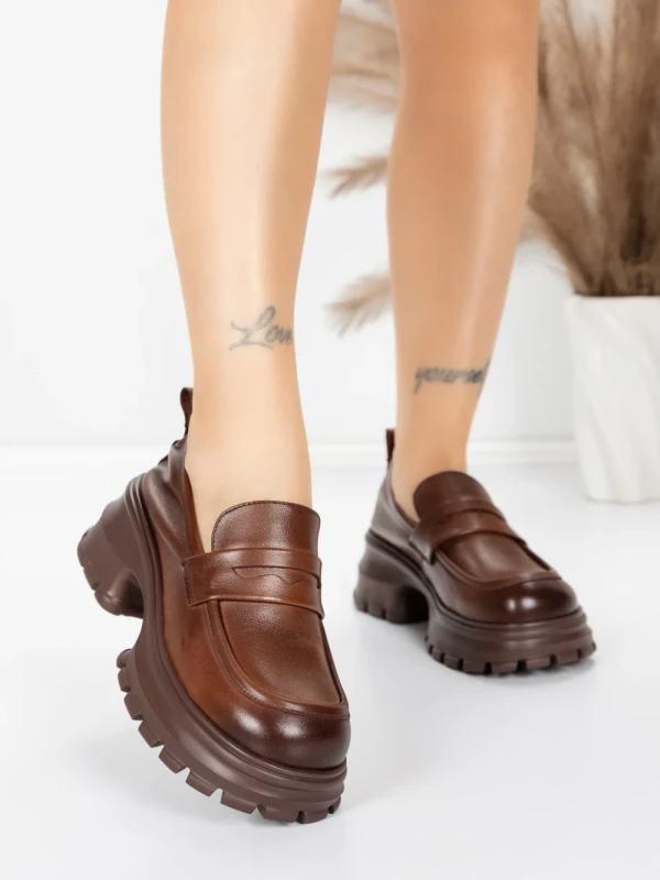 Pantofi Casual Dama din piele naturala 8307 BROWN | ADVANCER